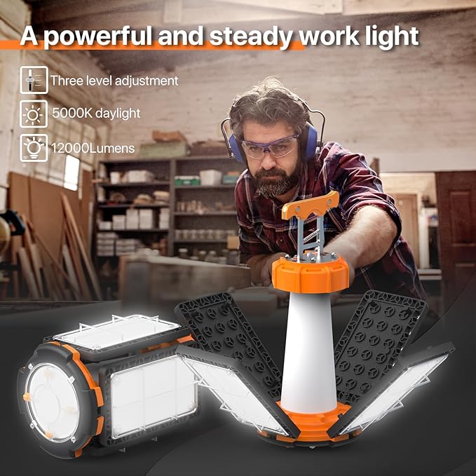LED Temporary Work Light: 80W 12000LM Led Work Light - Image 2