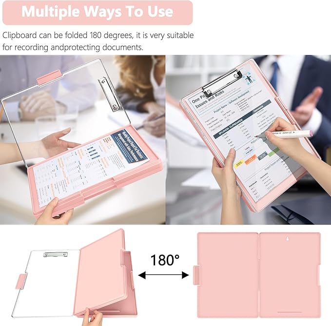 Clipboard with Storage, Heavy Duty Clip Boards 8.5x11 with 2 Storage Case - Image 6
