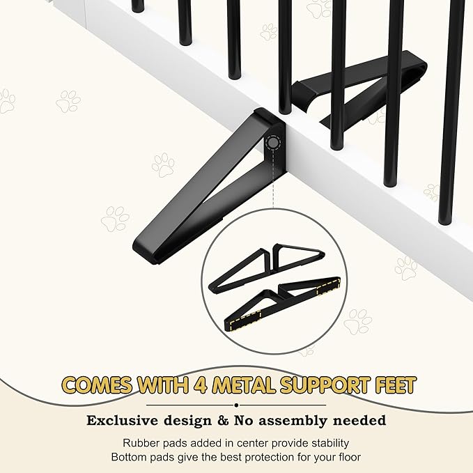 Freestanding Pet Gate with Door, Tall Dog Gate - Image 3
