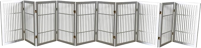 Pet Dog Gate Strong and Durable Freestanding Folding Acacia Hardwood Portable by Urnporium
