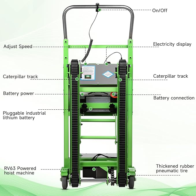 Electric Stair Climbing Hand Trucks Dolly Cart, 900lb Capacity Heavy Duty Stair - Image 5