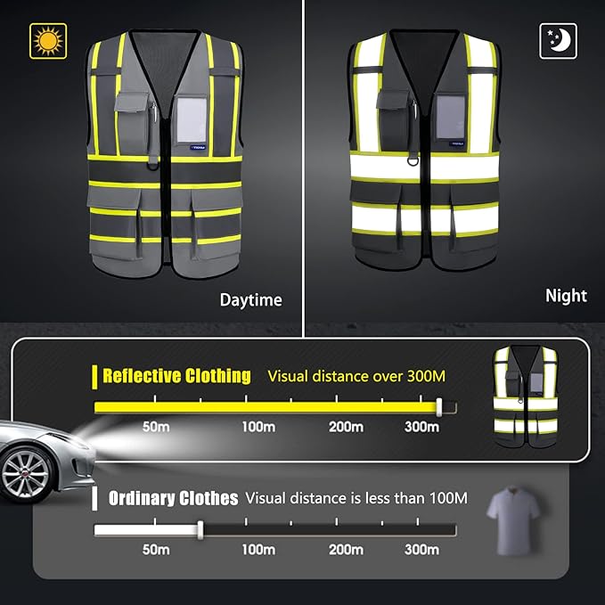 AYKRM Custom Logo Personalised Printed High Visibility Reflective 2 two tone - Image 3