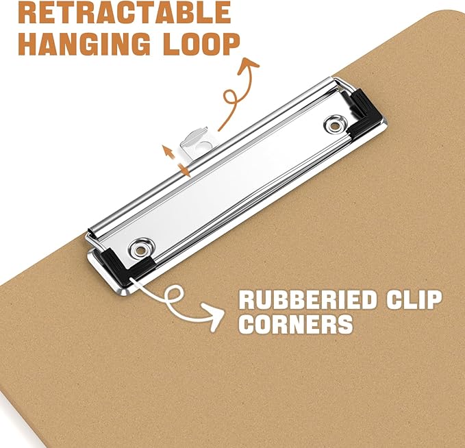 Piasoenc Wood Clipboard 25 Pack, A4 Letter Size Hardboard 9" x 12.5" - Image 4