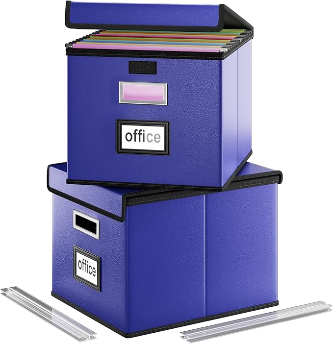 Huolewa Portable Leather File Organizer Boxes by Huolewa