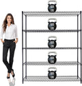 60"x24"x72" PRIME HEAVY DUTY Black 5-Tier Wire Shelving NSF 3000 LBS MAX by StimulateLiving