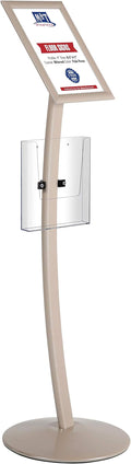 M&T Displays Curved Menu Board, 8.5x11 Inch Pedestal Sign Holder by MTDisplays