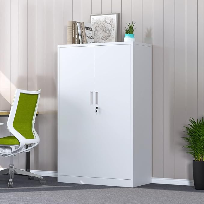 Metal Storage Cabinet with Locking Doors and 3 Adjustable Shelves, 53.5-Inch - Image 9