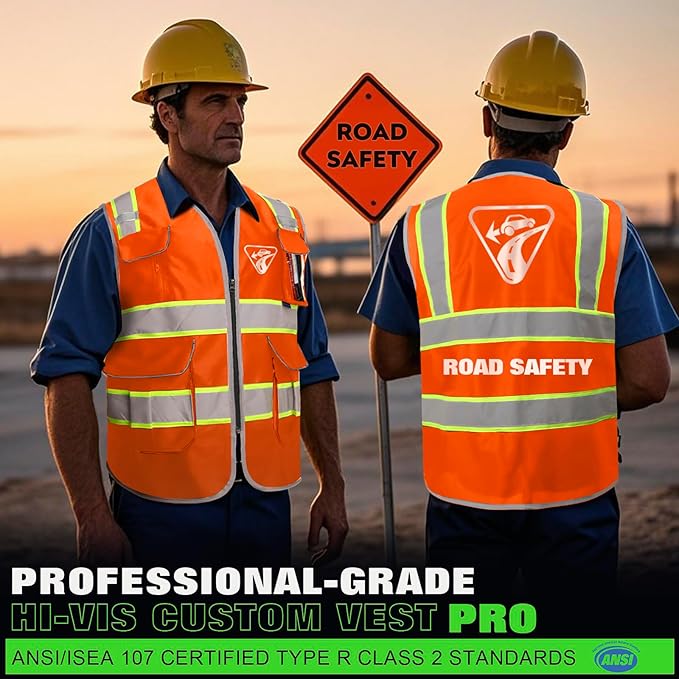 BeautyWill Custom Logo 10/20 Pack Safety Vest Class2 High Visibility Vest - Image 3