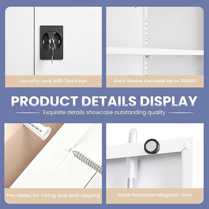 Metal Storage Cabinet，Garage Storage Cabinet - Image 6