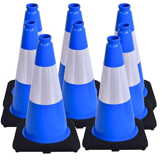BESEA 8Pack 18 Inch Blue Traffic Cones by BeSea