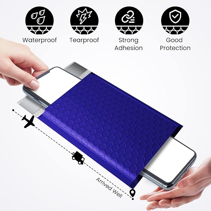 Fuxury Bubble Mailers 4x8" 200 Pack Waterproof Padded Envelopes Self Seal - Image 7