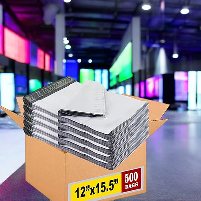 iMBAPrice 500 - 12 x 15.5 Premium Matte Finish White Poly Mailers Envelopes Bags - Image 4
