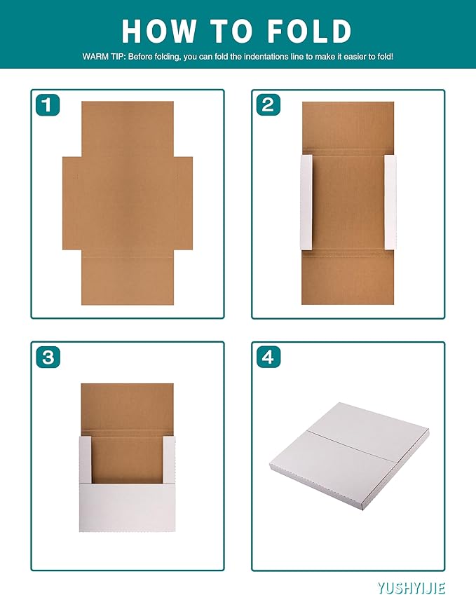 7" 45 RPM Vinyl Record Mailers 7.5"L x 7.5"W x 1.1"H Kraft Corrugated Album - Image 7