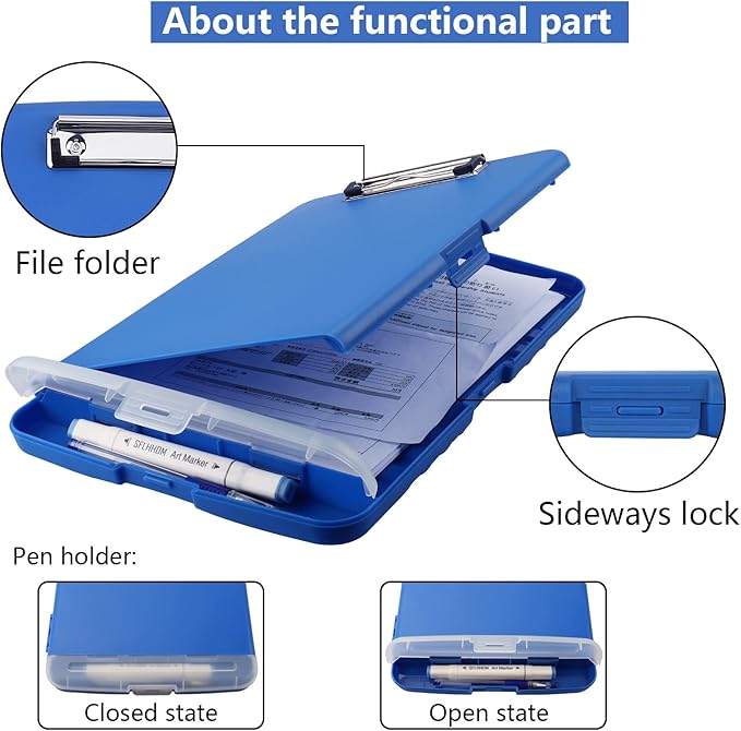 SFLHHDM Storage Clipboard with Pen Holder, High Capacity Clipboards - Image 5