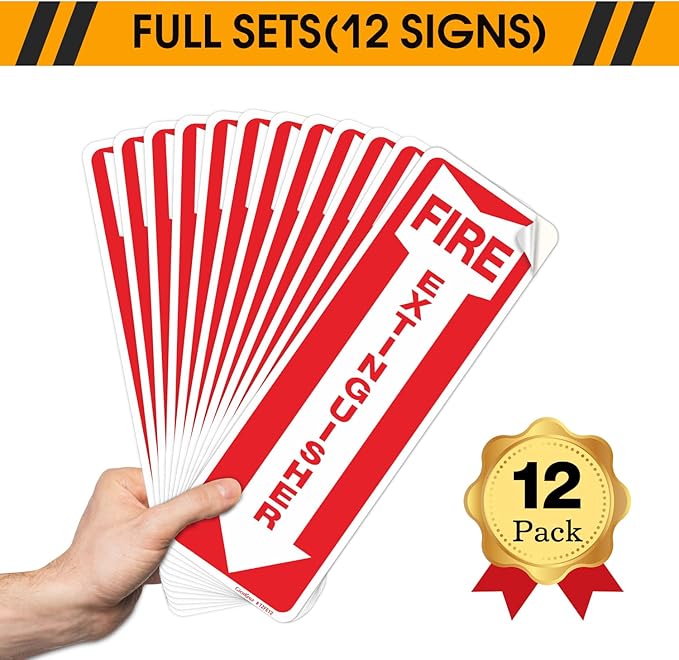 12 Pack Fire Extinguisher Sign, Fire Extinguisher Arrow Safety Signs, Self - Image 4
