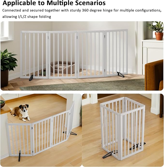 Dog Gate 32" Tall Freestanding Dog Gate - Image 4