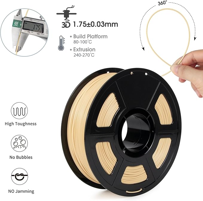 iSANMATE ASA Filament 1.75mm Beige 1KG, UV & Weather Resistant 3D Printer - Image 2