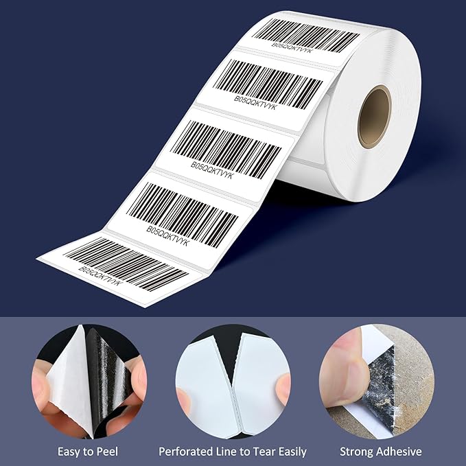 L LIKED 2.25" x 1.25" Direct Thermal Labels, Permanent Adhesive Barcode Address - Image 4