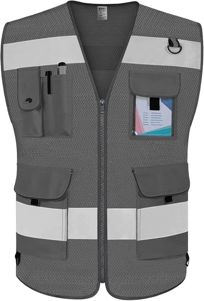 TCCFCCT Mesh Work Vest for Men Women 9 Pockets High Visibility Safety Vest by TCCFCCTPROFESSIONALSAFETYSOLUTIONS