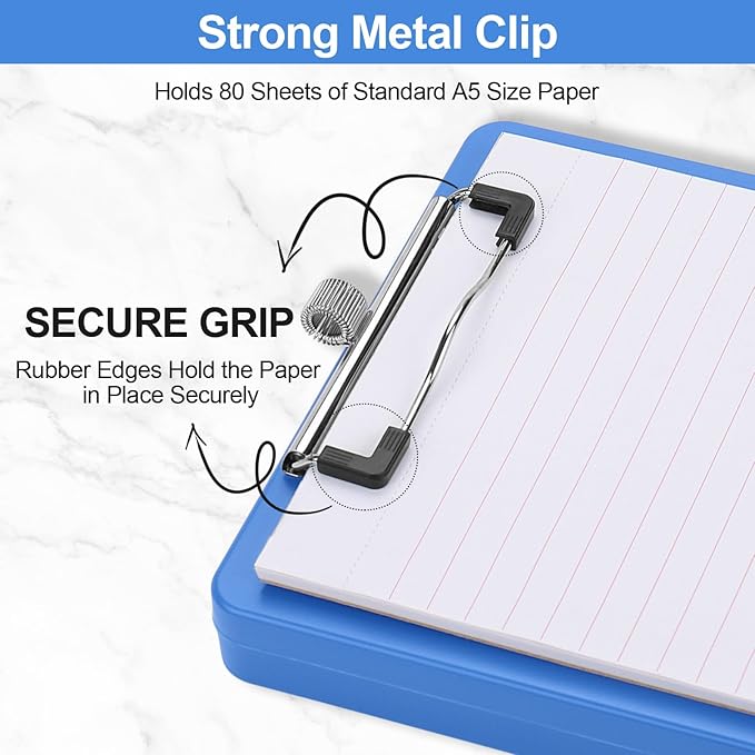 Small Clipboard with Storage, A5 Clipboards with Pen Holder, Half Letter Clip - Image 4