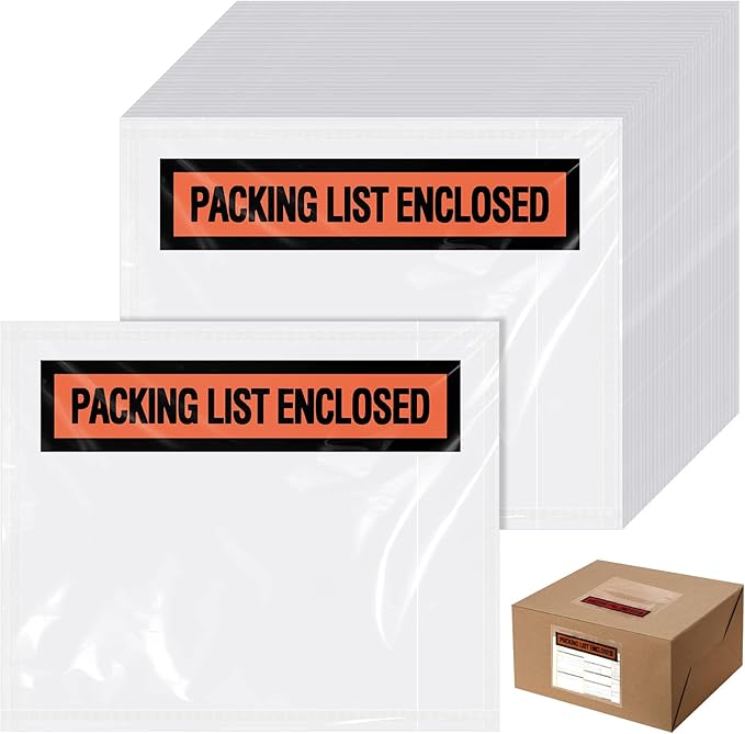 1000 Pcs Packing Slip Envelope Pouches Clear Self Adhesive Shipping Label by Teling