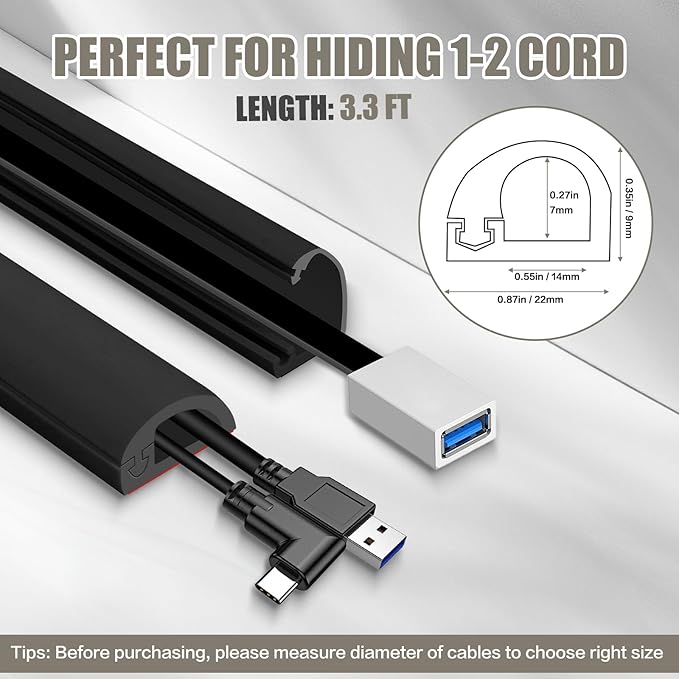 Cord Wall Cover, 39in Self-Adhesive Wire Covers - Image 7