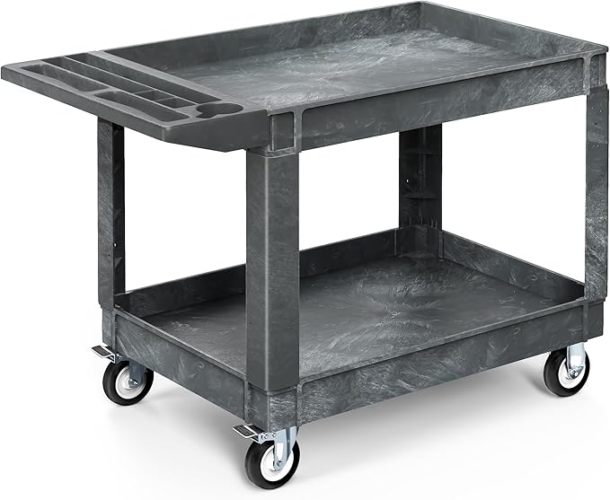 YITAHOME Utility Cart on Wheels, 550 lbs 2 Shelf Heavy Duty Rolling Carts by YITAHOME