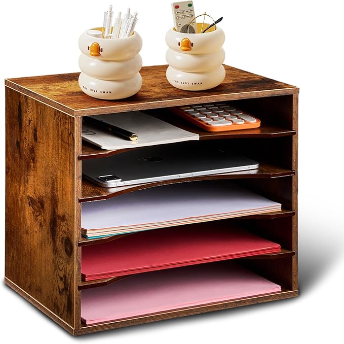 EMERIT Paper Organzier Wood Desktop Organizer Storage Letter Tray File Sorter by eMERIT