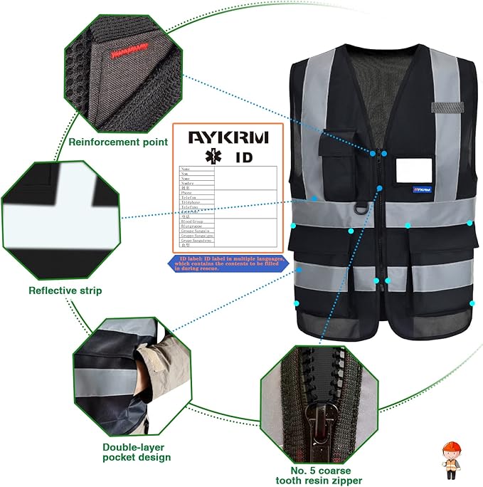 XSmall Womens black safety vest xs - Image 3