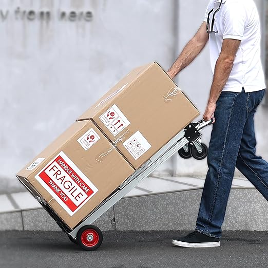 VEVOR Aluminum Folding Hand Truck, 2 in 1 Design 400 lbs Capacity, Heavy Duty - Image 9