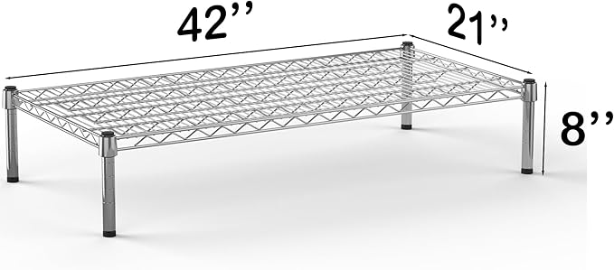 21''W x 42''L x 8''H Chrome Plated Wire Dunnage Rack | Off The Floor Storage - Image 3