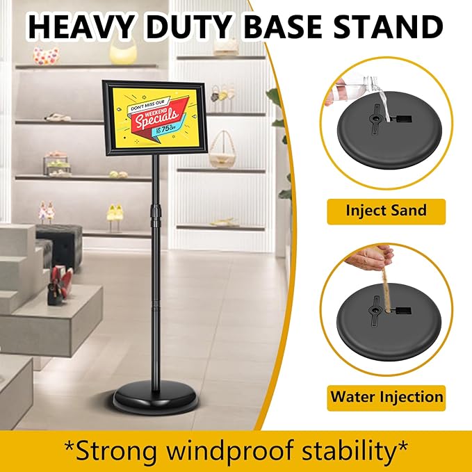 2 Pack Sign Holder Stand 8.5x11 Inch, Adjustable Sign Stand, Floor Standing - Image 4