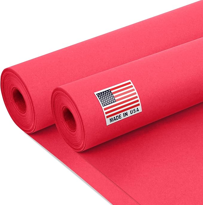 24" x 1200" Red Kraft Paper Roll, 45 lbs Thickness, Made in USA Colored Kraft by Paclord