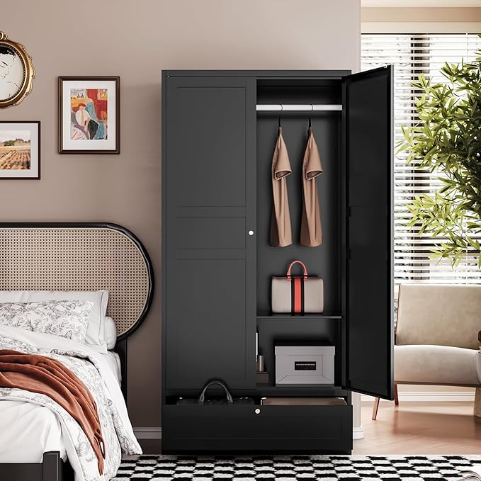 Letaya Wardrobe Closet, Bedroom Armoire Cabinet Clothes Organizer - Image 2