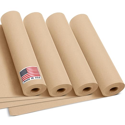 12" x 1200" Natural Kraft Paper Roll – Made in USA, 100% Recyclable Brown by Paclord