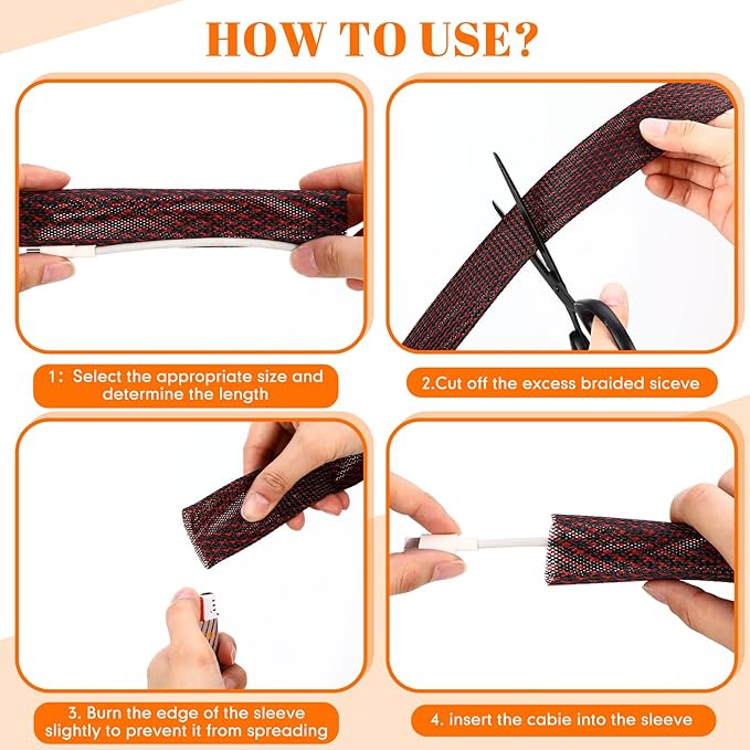 Pangda 1inchx300ft Wire Loom Pet Expandable Braided Sleeving Braided Sleeve - Image 5