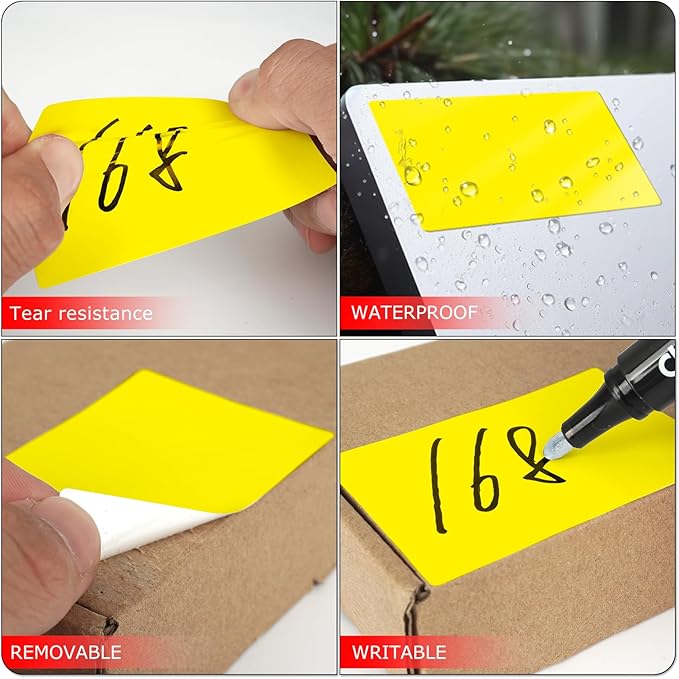Yellow Rectangle Stickers 3 x 2 Inch Color Coding Labels Vinyl Roll - Image 3