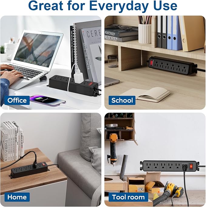 Wall Mount Power Strip, Flat Plug Power Strip - Image 7