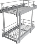 2 Tier Pull Out Cabinet Organizer 11" W X 17" D, Slide Out Drawers by STORKING