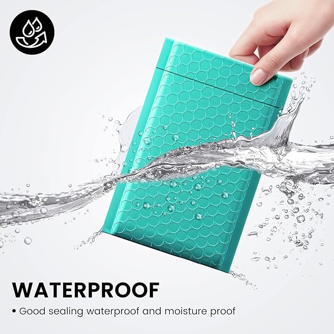 Fuxury Bubble Mailers 4x8" Teal Padded Envelopes 1000Pack Strong Adhesion Thick - Image 5