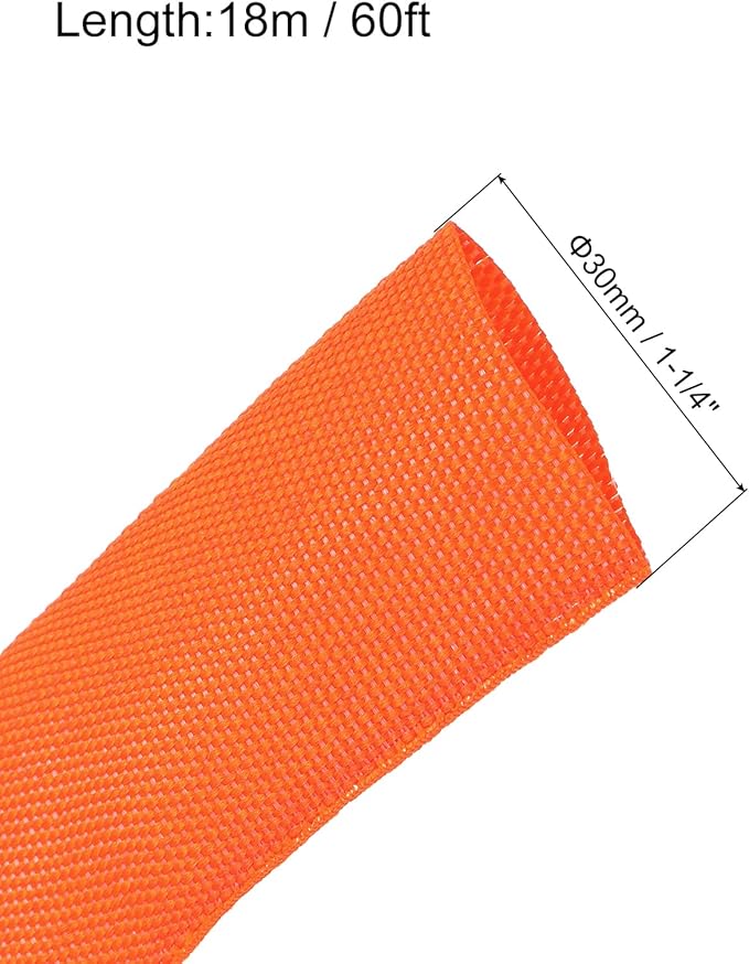 MECCANIXITY Braided Cable Sleeves Heat Shrinkable Fabric Sleeving, 1 1/4" 60ft - Image 2