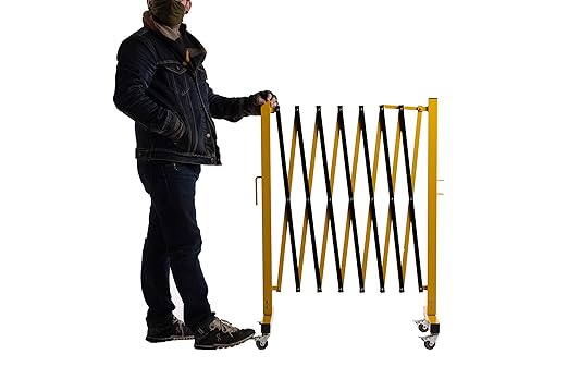 Trafford Industrial Expandable Metal Barricade, 11 Feet, Mobile Safety Barrier - Image 2