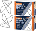 Versatile Butterfly Paper Clips | 1.4mm Thick | 1 x 1.5 Inch | 2-Pack | by RingBinder