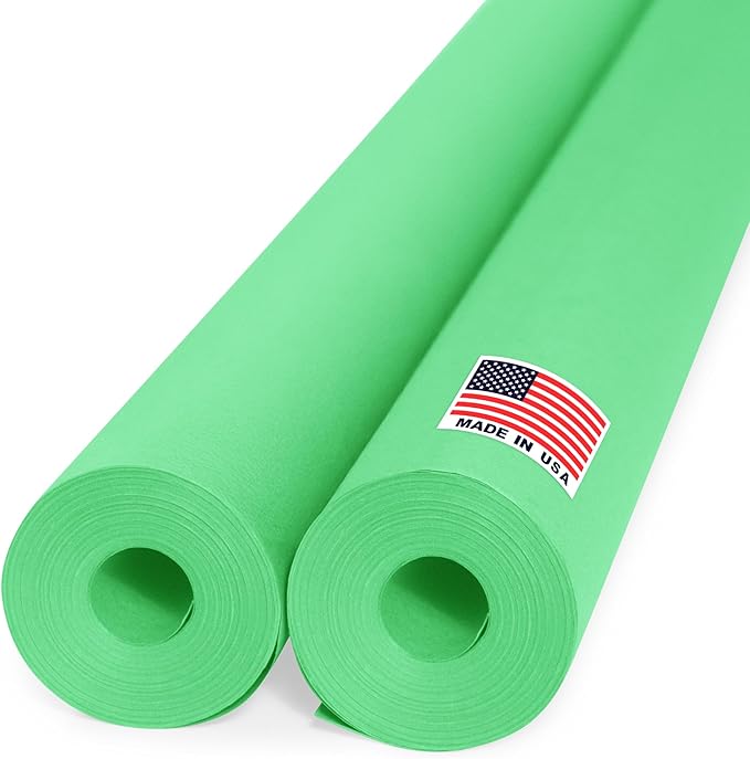 36" x 1200" Green Kraft Paper Roll, 45 lbs Thickness, Made in USA Colored Craft by Paclord
