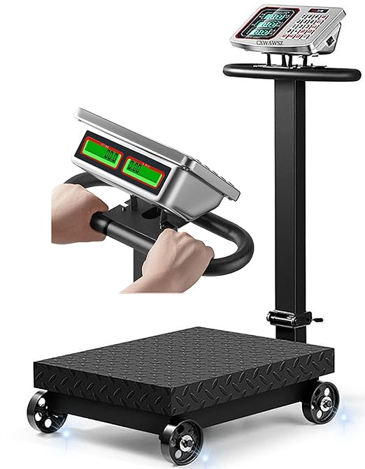 Large Platform Scale with Wheel 660 LB Floor Weight Computing Postal Scale by CXWAWSZ