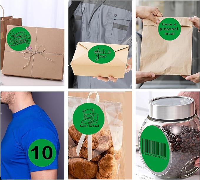 4 Inch Large Green Circle Thermal Labels, Self-Adhesive Round Inventory Stickers - Image 7