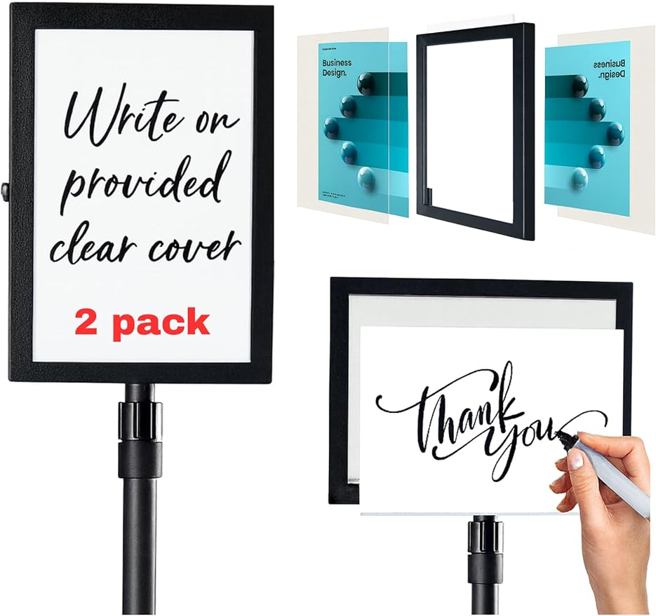 2 PACK Double-Sided Adjustable Heavy Duty Pedestal Sign Holder Stand by Unknown