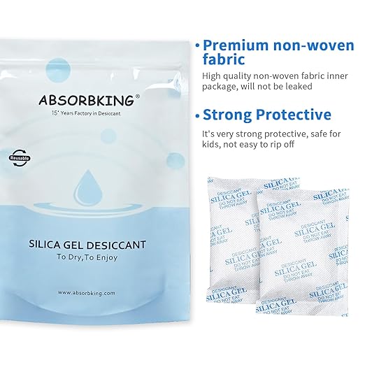 Silica Gel Packets – 50 Gram 25 Packs Moisture Absorbers, Desiccant Packs - Image 4