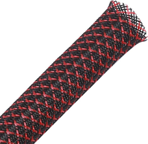 100ft - 1/2 inch PET Expandable Braided Sleeving – BlackRed – Alex Tech Braided by AlexTech