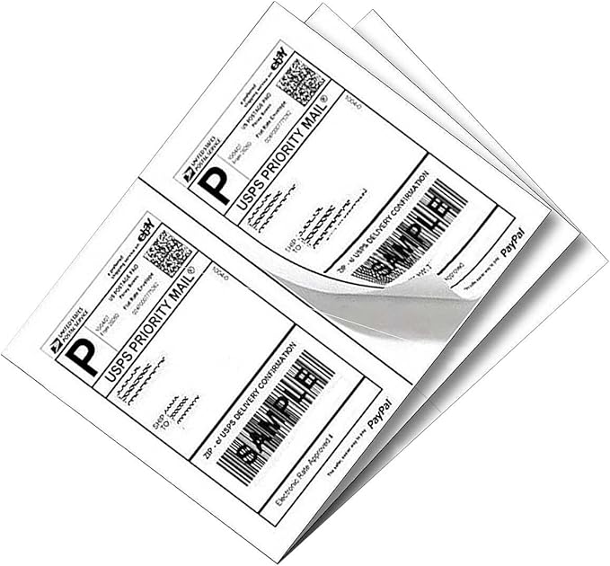 SJPACK 1600 Half Sheet Laser/Ink Jet Shipping Labels Mailing Blank White Labels by SJPACK